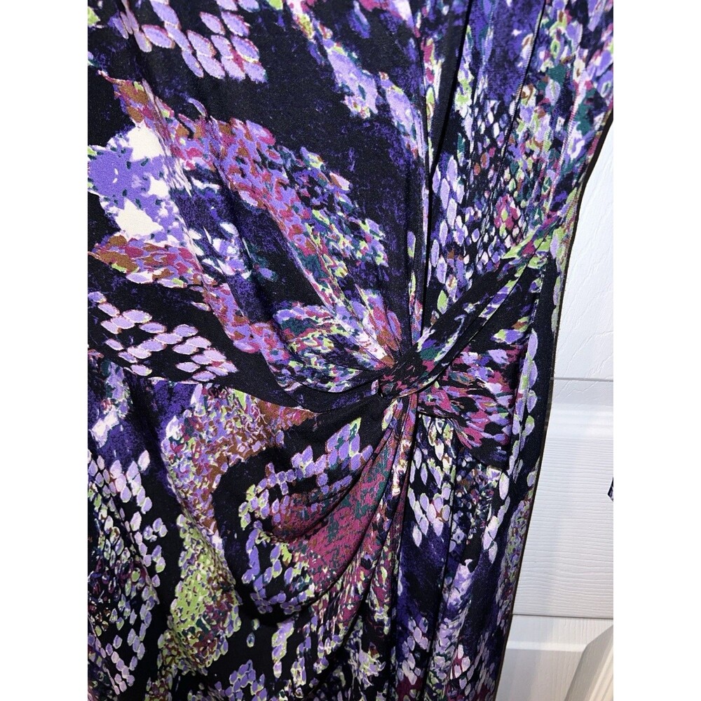 Laundry Shelli Segal Dress Womens sz 12 Python Snake Knot side twist faux wrap - Picture 3 of 7